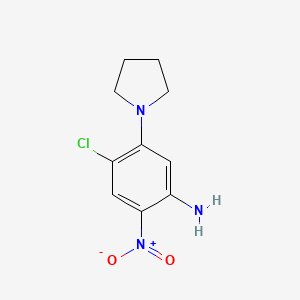 molecular formula C10H12ClN3O2 B2830563 4-氯-2-硝基-5-(1-吡咯啉基)苯胺 CAS No. 87200-62-2