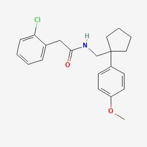 molecular formula C21H24ClNO2 B2830568 2-(2-chlorophenyl)-N-((1-(4-methoxyphenyl)cyclopentyl)methyl)acetamide CAS No. 1210148-05-2