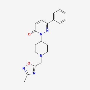 B2830573 2-{1-[(3-Methyl-1,2,4-oxadiazol-5-yl)methyl]piperidin-4-yl}-6-phenyl-2,3-dihydropyridazin-3-one CAS No. 2379993-21-0