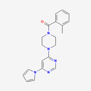 (4-(6-(1H-pyrrol-1-yl)pyrimidin-4-yl)piperazin-1-yl)(o-tolyl)methanone