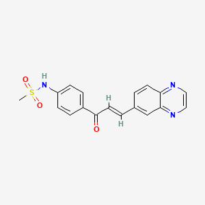 molecular formula C18H15N3O3S B2830579 (E)-N-(4-(3-(quinoxalin-6-yl)acryloyl)phenyl)methanesulfonamide CAS No. 1110839-53-6
