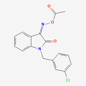 molecular formula C17H13ClN2O3 B2830580 [(Z)-[1-[(3-chlorophenyl)methyl]-2-oxoindol-3-ylidene]amino] acetate CAS No. 303998-09-6