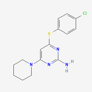 4-[(4-Chlorophenyl)sulfanyl]-6-piperidino-2-pyrimidinylamine