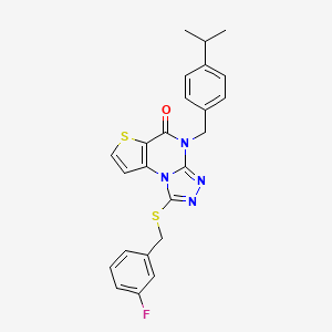 1-((3-fluorobenzyl)thio)-4-(4-isopropylbenzyl)thieno[2,3-e][1,2,4]triazolo[4,3-a]pyrimidin-5(4H)-one