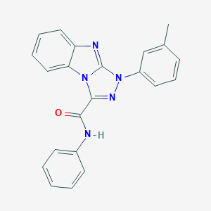 molecular formula C22H17N5O B283062 1-(3-methylphenyl)-N-phenyl-1H-[1,2,4]triazolo[4,3-a]benzimidazole-3-carboxamide 