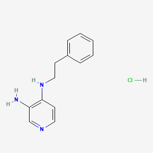 molecular formula C13H16ClN3 B2830621 N4-Phenethylpyridine-3,4-diamine hydrochloride CAS No. 2850-95-5