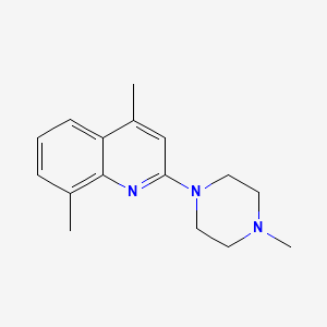 molecular formula C16H21N3 B2830642 4,8-Dimethyl-2-(4-methylpiperazin-1-yl)quinoline CAS No. 338415-75-1