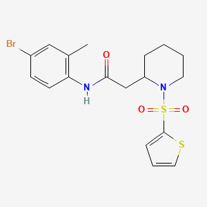 molecular formula C18H21BrN2O3S2 B2830648 N-(4-bromo-2-methylphenyl)-2-(1-(thiophen-2-ylsulfonyl)piperidin-2-yl)acetamide CAS No. 1105222-93-2