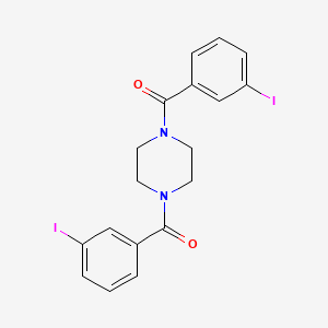 molecular formula C18H16I2N2O2 B2830664 1,4-双[(3-碘苯基)甲酰]哌嗪 CAS No. 324776-77-4