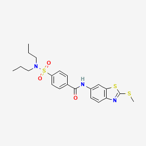 molecular formula C21H25N3O3S3 B2830665 4-(N,N-dipropylsulfamoyl)-N-(2-(methylthio)benzo[d]thiazol-6-yl)benzamide CAS No. 325986-47-8