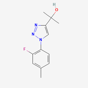 molecular formula C12H14FN3O B2830666 2-(1-(2-fluoro-4-methylphenyl)-1H-1,2,3-triazol-4-yl)propan-2-ol CAS No. 1707480-03-2