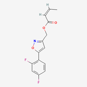 molecular formula C14H11F2NO3 B2830669 (Z)-(5-(2,4-difluorophenyl)isoxazol-3-yl)methyl but-2-enoate CAS No. 1212763-27-3