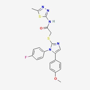 2-((1-(4-fluorophenyl)-5-(4-methoxyphenyl)-1H-imidazol-2-yl)thio)-N-(5-methyl-1,3,4-thiadiazol-2-yl)acetamide