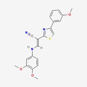 (E)-3-((3,4-dimethoxyphenyl)amino)-2-(4-(3-methoxyphenyl)thiazol-2-yl)acrylonitrile