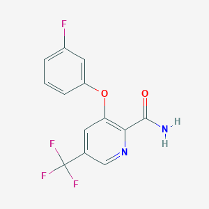 molecular formula C13H8F4N2O2 B2830673 3-(3-Fluorophenoxy)-5-(trifluoromethyl)-2-pyridinecarboxamide CAS No. 338758-78-4