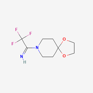 molecular formula C9H13F3N2O2 B2830680 2,2,2-Trifluoro-1-(1,4-dioxa-8-azaspiro[4.5]decan-8-yl)ethan-1-imine CAS No. 2191266-85-8