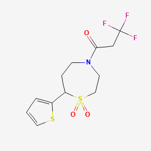 1-(1,1-Dioxido-7-(thiophen-2-yl)-1,4-thiazepan-4-yl)-3,3,3-trifluoropropan-1-one