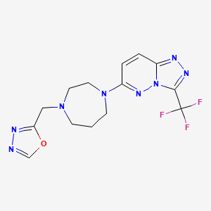 2-[[4-[3-(Trifluoromethyl)-[1,2,4]triazolo[4,3-b]pyridazin-6-yl]-1,4-diazepan-1-yl]methyl]-1,3,4-oxadiazole