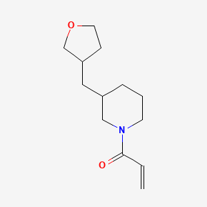 molecular formula C13H21NO2 B2830692 1-[3-(Oxolan-3-ylmethyl)piperidin-1-yl]prop-2-en-1-one CAS No. 2224403-97-6