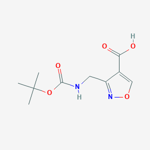 molecular formula C10H14N2O5 B2830693 3-({[(Tert-butoxy)carbonyl]amino}methyl)-1,2-oxazole-4-carboxylic acid CAS No. 1892520-53-4