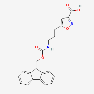molecular formula C22H20N2O5 B2830695 5-[3-(9H-芴-9-基甲氧羰基)丙基]-1,2-噁唑-3-羧酸 CAS No. 2353595-81-8