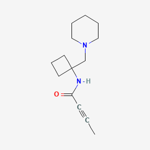 molecular formula C14H22N2O B2830696 N-[1-(Piperidin-1-ylmethyl)cyclobutyl]but-2-ynamide CAS No. 2411249-56-2