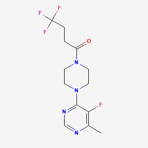 molecular formula C13H16F4N4O B2830709 4,4,4-Trifluoro-1-[4-(5-fluoro-6-methylpyrimidin-4-yl)piperazin-1-yl]butan-1-one CAS No. 2380072-06-8