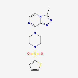 3-Methyl-8-(4-(thiophen-2-ylsulfonyl)piperazin-1-yl)-[1,2,4]triazolo[4,3-a]pyrazine