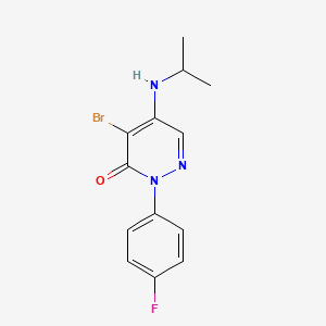 molecular formula C13H13BrFN3O B2830742 4-bromo-2-(4-fluorophenyl)-5-(isopropylamino)-3(2H)-pyridazinone CAS No. 478049-04-6