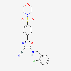 5-[(2-Chlorobenzyl)amino]-2-[4-(morpholin-4-ylsulfonyl)phenyl]-1,3-oxazole-4-carbonitrile