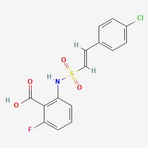 2-[[(E)-2-(4-chlorophenyl)ethenyl]sulfonylamino]-6-fluorobenzoic acid