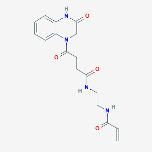 4-Oxo-4-(3-oxo-2,4-dihydroquinoxalin-1-yl)-N-[2-(prop-2-enoylamino)ethyl]butanamide