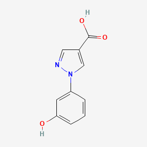 molecular formula C10H8N2O3 B2830759 1-(3-Hydroxyphenyl)pyrazole-4-carboxylic acid CAS No. 1368018-57-8