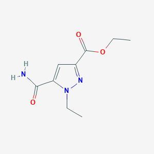 molecular formula C9H13N3O3 B2830761 Ethyl 5-carbamoyl-1-ethylpyrazole-3-carboxylate CAS No. 1946818-00-3