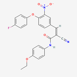 molecular formula C24H18FN3O5 B2830773 (Z)-2-Cyano-N-(4-ethoxyphenyl)-3-[4-(4-fluorophenoxy)-3-nitrophenyl]prop-2-enamide CAS No. 572904-73-5