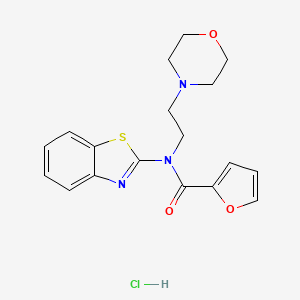 molecular formula C18H20ClN3O3S B2830781 N-(苯并[d]噻唑-2-基)-N-(2-吗啉基乙基)呋喃-2-甲酰胺盐酸盐 CAS No. 1217082-70-6