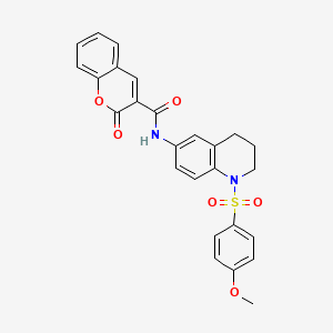 molecular formula C26H22N2O6S B2830785 N-(1-((4-methoxyphenyl)sulfonyl)-1,2,3,4-tetrahydroquinolin-6-yl)-2-oxo-2H-chromene-3-carboxamide CAS No. 946382-84-9