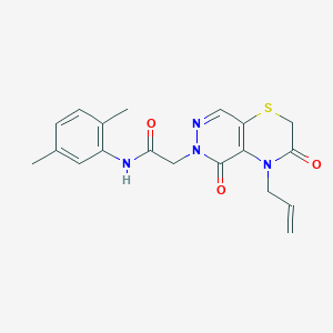 molecular formula C19H20N4O3S B2830788 N-(3-fluorophenyl)-1-[5-(3-fluorophenyl)pyrimidin-2-yl]piperidine-3-carboxamide CAS No. 1251674-45-9