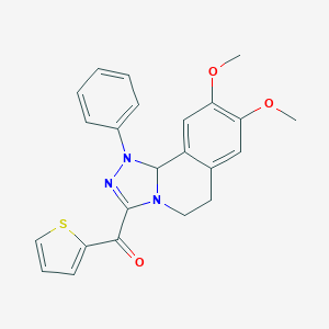 molecular formula C23H21N3O3S B283079 (8,9-Dimethoxy-1-phenyl-1,5,6,10b-tetrahydro[1,2,4]triazolo[3,4-a]isoquinolin-3-yl)(2-thienyl)methanone 