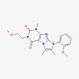 molecular formula C20H23N5O4 B2830793 3-(2-methoxyethyl)-8-(2-methoxyphenyl)-1,6,7-trimethyl-1H-imidazo[2,1-f]purine-2,4(3H,8H)-dione CAS No. 896844-38-5