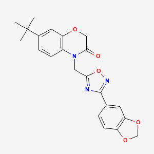 4-{[3-(1,3-benzodioxol-5-yl)-1,2,4-oxadiazol-5-yl]methyl}-7-tert-butyl-2H-1,4-benzoxazin-3(4H)-one