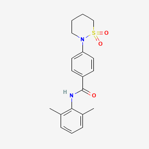 molecular formula C19H22N2O3S B2830798 N-(2,6-dimethylphenyl)-4-(1,1-dioxido-1,2-thiazinan-2-yl)benzamide CAS No. 899953-02-7