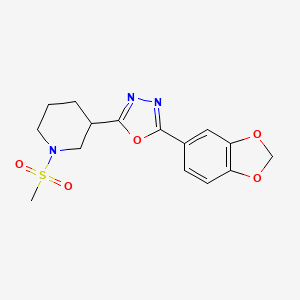 2-(Benzo[d][1,3]dioxol-5-yl)-5-(1-(methylsulfonyl)piperidin-3-yl)-1,3,4-oxadiazole