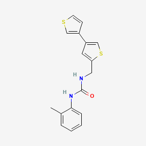 molecular formula C17H16N2OS2 B2830810 1-(2-Methylphenyl)-3-[(4-thiophen-3-ylthiophen-2-yl)methyl]urea CAS No. 2380043-50-3