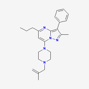 molecular formula C24H31N5 B2830827 2-Methyl-7-(4-(2-methylallyl)piperazin-1-yl)-3-phenyl-5-propylpyrazolo[1,5-a]pyrimidine CAS No. 896819-96-8