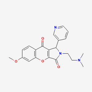 molecular formula C21H21N3O4 B2830833 2-(2-(Dimethylamino)ethyl)-6-methoxy-1-(pyridin-3-yl)-1,2-dihydrochromeno[2,3-c]pyrrole-3,9-dione CAS No. 886153-29-3
