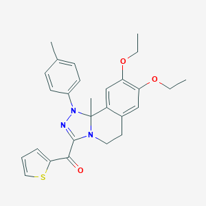 [8,9-Diethoxy-10b-methyl-1-(4-methylphenyl)-1,5,6,10b-tetrahydro[1,2,4]triazolo[3,4-a]isoquinolin-3-yl](thien-2-yl)methanone