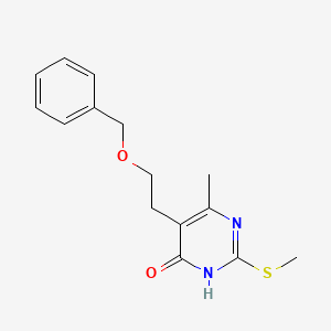 molecular formula C15H18N2O2S B2830881 5-[2-(benzyloxy)ethyl]-6-methyl-2-(methylsulfanyl)-4(3H)-pyrimidinone CAS No. 139296-87-0