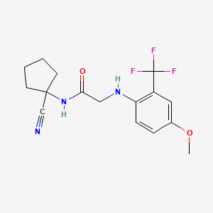 molecular formula C16H18F3N3O2 B2830883 N-(1-cyanocyclopentyl)-2-[4-methoxy-2-(trifluoromethyl)anilino]acetamide CAS No. 1241590-38-4