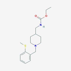 molecular formula C17H26N2O2S B2830887 乙基 ((1-(2-(甲硫基)苯基甲基哌啶-4-基)甲基)氨基甲酸酯 CAS No. 1235083-72-3